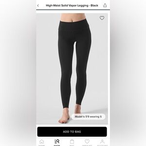 ALO Yoga High-Waist Solid Vapor Legging - Black